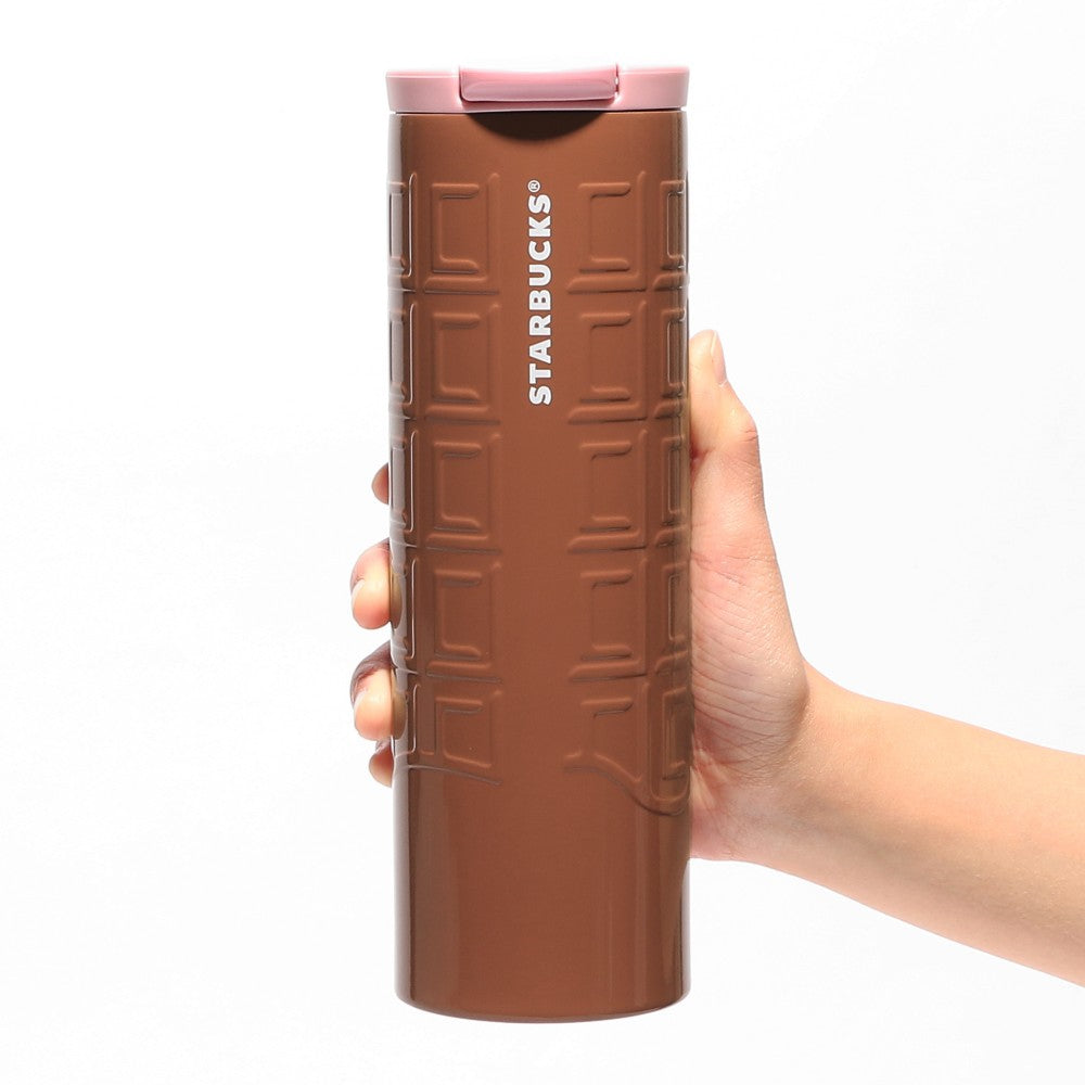 Stainless Steel Cylinder Tumbler Chocolate Bar - Valentine's Collection 2024 - Starbucks Japan