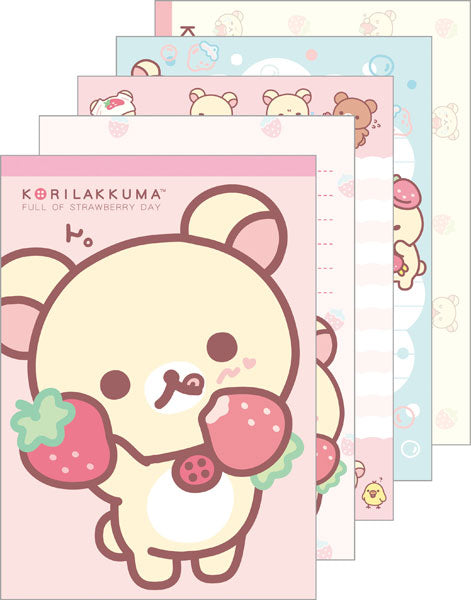 Korilakkuma - Full of Strawberry Day Memo Pad MH18401 - Rilakkuma