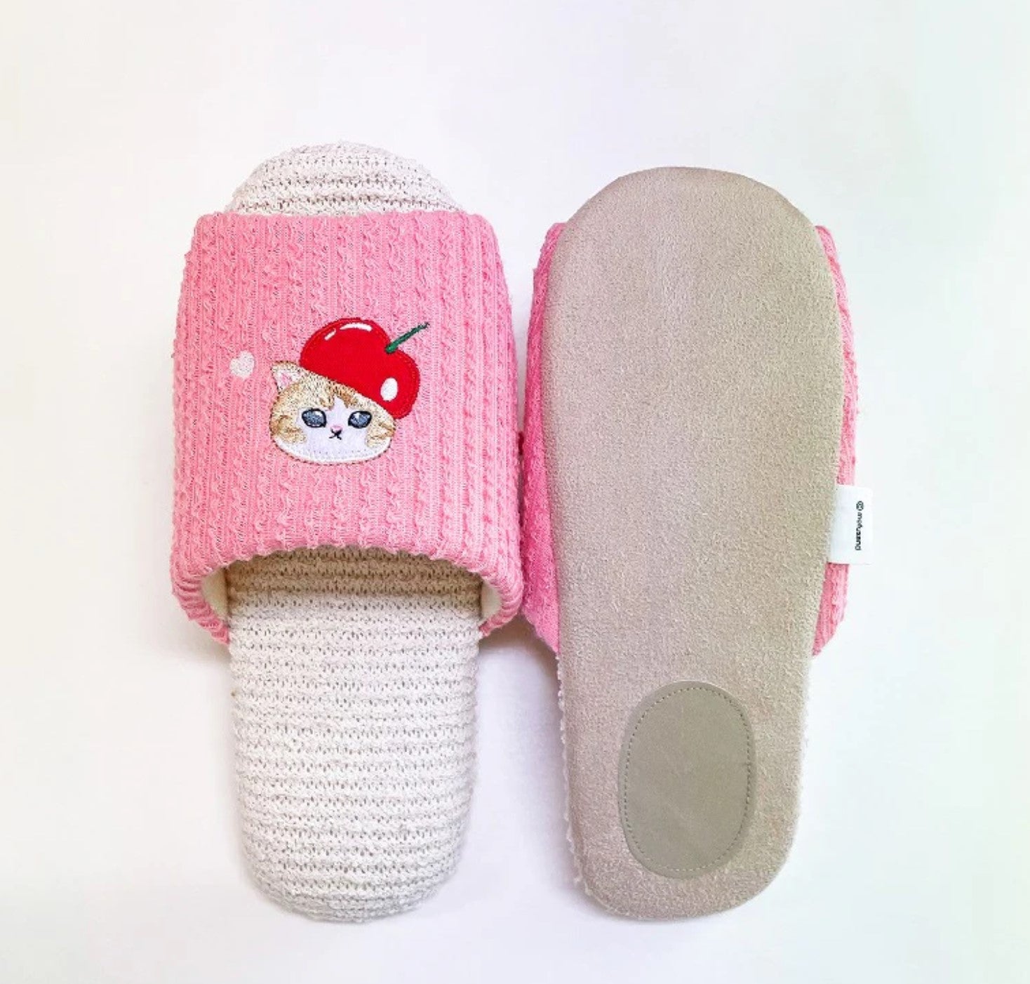 Cherry Neko - Pink Soft Slippers - Mofusand