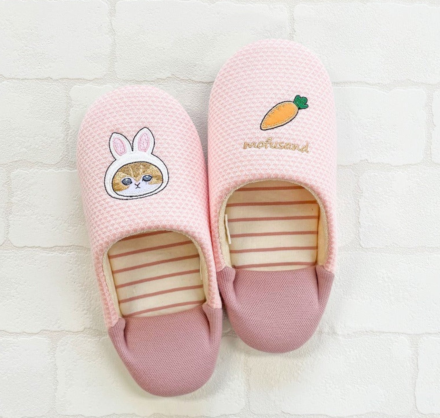 Bunny and Carrot - Pink Pastel Babouche Slippers - Mofusand