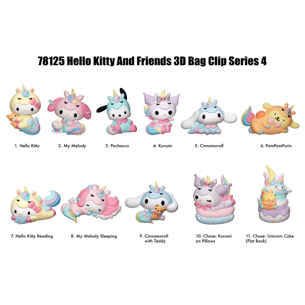 [Blind Bag] Hello Kitty and Friends Unicorn Figural Bag Clip - Sanrio