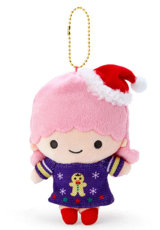 Lala (Little Twin Stars) plush keychain - Christmas Sweater Mascot - Sanrio