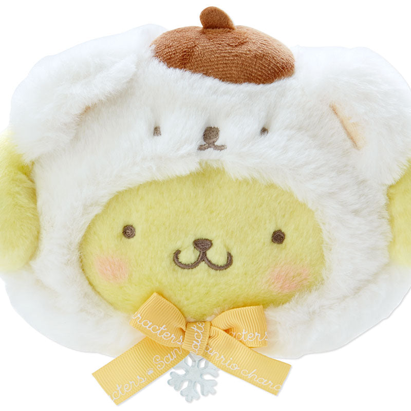 Pompompurin Fluffy Pouch - Snow Bear Christmas Design - Sanrio